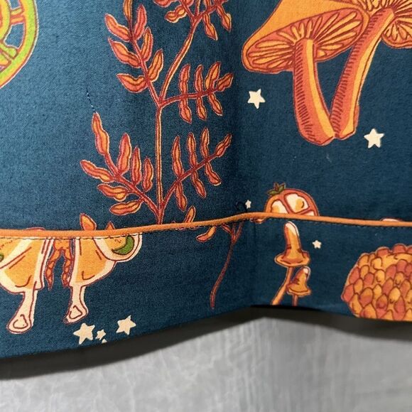 THEIR NIBS S-XL Dark Blue Orange Autumn Cotton Short Sleeve Crop Pants PJ Set - Picture 13 of 16